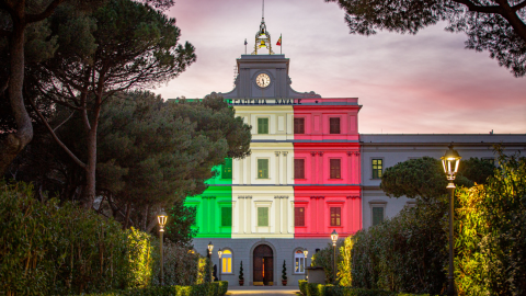 PROLIGHTS Mosaico series Illuminates the Naval Academy of Livorno with the Colors of the Italian Flag
